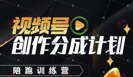 视频号创作分成计划陪跑训练营,手把手教会你如何制作视频,细水长流型项目