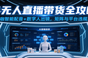 半无人直播带货全攻略：AI音咖智能配音+数字人出镜，解决账号矩阵与平台违规难题
