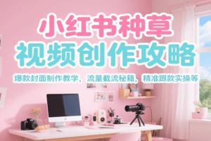 小红书种草视频创作攻略，爆款封面制作教学 ，流量截流秘籍 ，精准跟款实操等