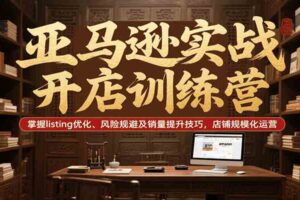 亚马逊实战开店训练营，掌握listing优化、风险规避及销量提升技巧，店铺规模化运营