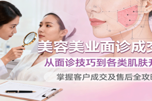 美容美业面诊成交课，从面诊技巧到各类肌肤升单，掌握客户成交及售后全攻略